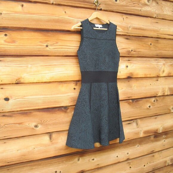 NWOT Opening Ceremony Green Black Knit Zip Dress - Picture 4 of 11